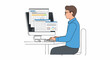 © aisyah - Focused professional analyzing data on computer with spreadsheet applications and data analysis software to gain valuable insights and strategies