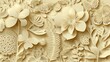 © Pixel Aria - Intricate floral paper cut layers traditional decoration with botanical silhouettes ideal for invitation or craft projects