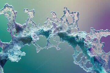 Wall Mural - abstract 3d rendering of a porous, interconnected structure resembling a complex network or fractal.