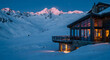 © Luxaa - Winter mountain chalet snow scene mountain view ski resort vacation rental luxury home alpine retreat
