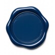 © Viktoriia - A blue wax seal with delicate edges, showcasing a shimmering surface,