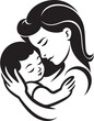 © rohit - Modern Mother Holding Baby in Black Art Soft Mother Holding Her Child Silhouette