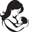 © rohit - Protective Mother and Child in Black Art Soft Arms Mother Holding Her Baby Vector