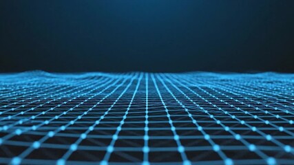 Abstract futuristic digital network of glowing blue connections over dark background