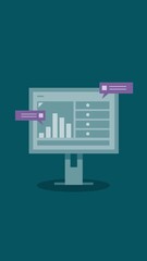 Wall Mural - data analysis software analyzing business, marketing and financial data of the company.