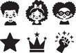 © BrandRipple - Diverse kids, star, crown, fist icons for celebration and achievement