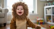 © Lucas - Speels lachend leeuwenkostuum baby zacht licht. AI Generated