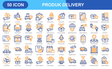  Produk Delivery. fiill icons collection set. Simple vector illustration	