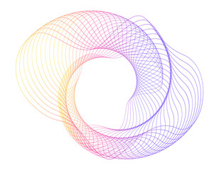 Wall Mural - design elements. wave of many purple lines circle ring. abstract vertical wavy stripes on white back