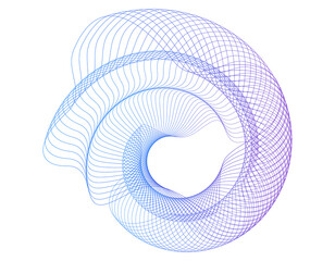Wall Mural - design elements. wave of many purple lines circle ring. abstract vertical wavy stripes on white back