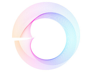 Wall Mural - design elements. wave of many purple lines circle ring. abstract vertical wavy stripes on white back