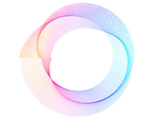Wall Mural - design elements. wave of many purple lines circle ring. abstract vertical wavy stripes on white back