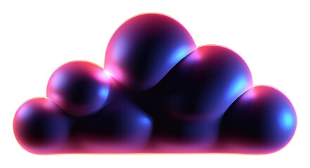 Wall Mural - png cloud light neon purple.