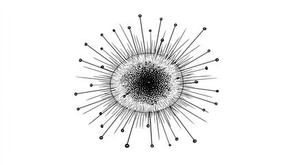 Abstract radial design on white background