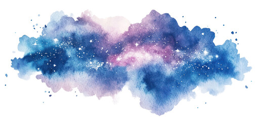 Wall Mural - PNG Milky Way glow illustration watercolor background.