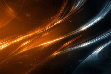 Canvas Print - abstract energetic background with orange and blue light streaks and dynamic flare effects design