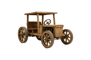 Wall Mural - Primitive Wooden Car PNG – Rustic Design, Transparent Background
