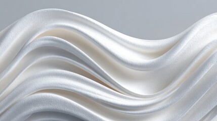 Wall Mural - white wavy fabric flowing gently in the wind