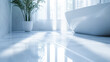 © NJ Tholiya - white ceramic tiles in modern bathroom flooring ai generated