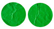 © Emre Akkoyun - PNG Set of blank green glued sticky round label sticker cut out design element