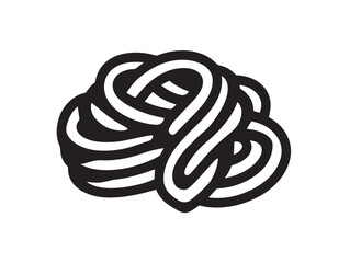 Tasty fettuccine alfredo noodle icon in elegant outline