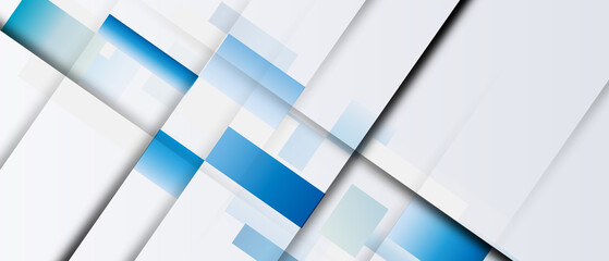 Wall Mural - dynamic blue shapes composition with white lines