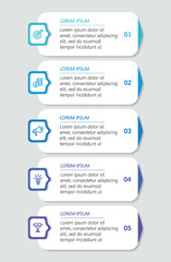 Wall Mural - business infographic template with 5 options or steps. can be used for workflow layout, diagram, ann