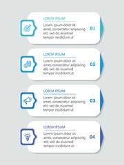 Wall Mural - business infographic template with 4 options or steps. can be used for workflow layout, diagram, ann