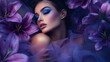 © Diana - Beautiful and sensual young woman with editorial style and dark floral background.