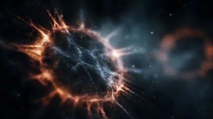 Poster - cosmic energy explosion in a vibrant galactic nebula