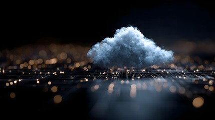 Wall Mural - glowing digital infrastructure in the cloud