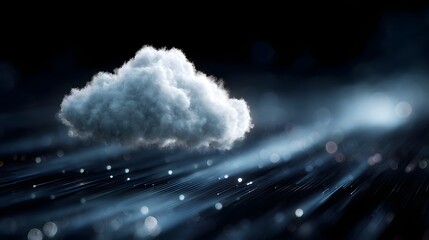 Wall Mural - futuristic cloud server with digital network lines and luminous infrastructure