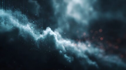Wall Mural - holographic display of real time data analytics in a futuristic cloud technology environment