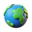 © stock3d - Stylized cartoon earth globe with green continents and blue oceans isolated on transparent background