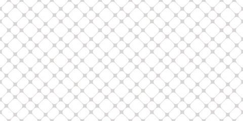 Minimal vector seamless pattern with geometric lattice, grid, rounded mesh. Subtle light gray and white background with nodes, curved shapes, net, lines. Abstract minimalist ornament. Simple design