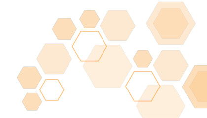 Wall Mural - white and orange technology hexagonal abstract background. abstract gradient hexagon digital technol