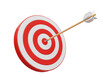 © Cian - Isolated Red and White Target with Arrow in Bullseye for Goal Achievement