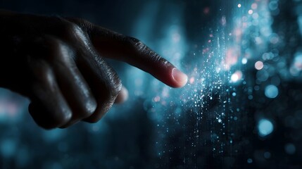 Wall Mural - navigating holographic data visualization with precise control