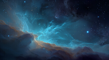 Wall Mural - vibrant cosmic nebula with glowing stars in dark space