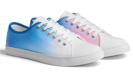 Wall Mural - white pink blue gradient sneakers side view