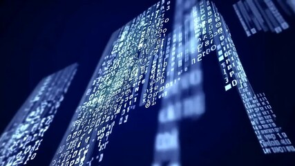 Futuristic Digital Data Stream Animation: Dynamic Code Visualization in Motion