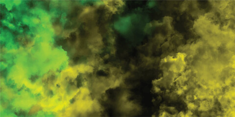 Wall Mural - abstract cloudy watercolor style background in shades of green yellow and black suitable for design 