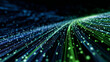 © Almaz - Digital technology speed connect blue green background, cyber nano information, abstract communication, innovation future tech data, internet network connection, Ai big data, line dot illustration 3d