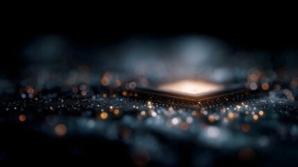 Wall Mural - glowing quantum computing core with advanced lighting and focus