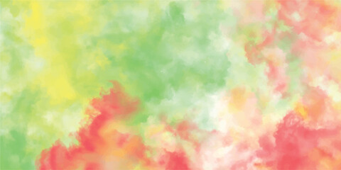 Wall Mural - abstract watercolor background featuring a vibrant blend of yellow green and pink hues creating a dr