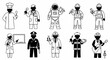 © Rafael - Diverse career professions and occupation vector illustration of people in different job roles and work