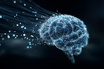 Wall Mural - a brain with a lot of dots on it