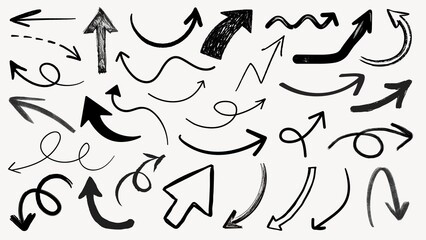 Wall Mural - hand drawn arrow doodle design element set