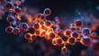 © hdesert - Glowing insulin molecule structure amidst cells, biochemical visualization