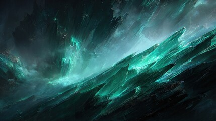 Wall Mural - a dark sky forms the backdrop while foreground features rocks and water in this captivating ocean sc